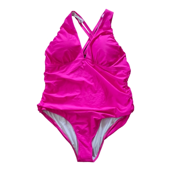 You Di An. Women's One Piece Swimsuit. Fuschia. Size 4X. NWT. - Picture 4 of 10